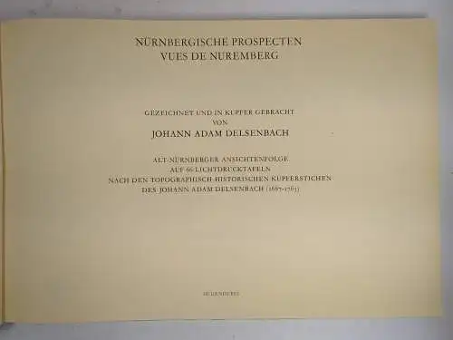 Buch: Nürnbergische Prospecten, J. A. Delsenbach, 1986, Hugendubel, Nürnberg