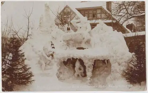 AK Bachus Kupferberg - Gold trinkend - Hotel König Schierke, 1910, Fotokarte