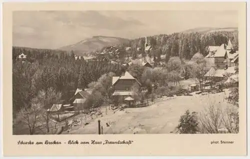 AK Schierke am Brocken - Blick vom Haus Freundschaft, A. Stenner, Harz