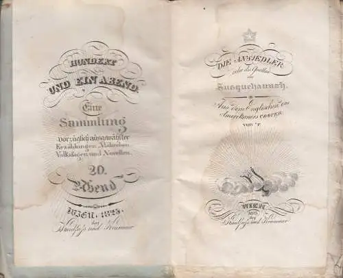 Buch: Die Ansiedler oder die Quellen des Susquehannah, 1. Theil, Cooper, 1825