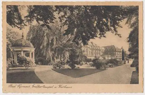 AK Bad Pyrmont. Erbeertempel u. Kurhaus, Hermann Lorch, Dortmund, ungelaufen