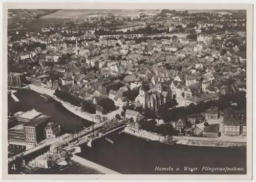 AK Hameln a. Weser. Fliegeraufnahme, Junkers Luftbild-Zentrale, Fotokarte