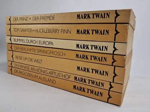 7 Bücher Mark Twain, Aufbau Verlag, Arglosen, Prinz, Fremde, Reise um die Welt..