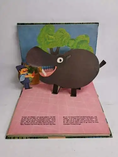 Pop-up Buch: Max und Monika im Zoo, 1970, Wilhelm Fink Verlag, gebraucht, gut