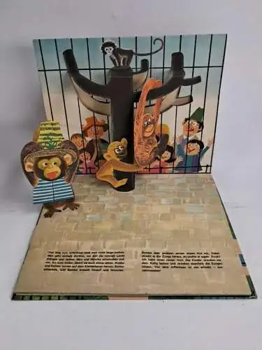 Pop-up Buch: Max und Monika im Zoo, 1970, Wilhelm Fink Verlag, gebraucht, gut