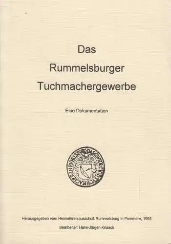 Buch: Das Rummelsburger Tuchmachergewerbe, Dokumentation, Hans-Jürgen Knaack