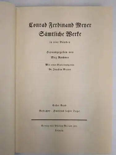 Buch: Conrad Ferdinand Meyer - Sämtliche Werke in vier Bänden, Reclam, 4 Bände