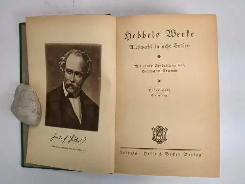 Buch: Friedrich Hebbels Werke, Auswahl in acht Teilen, Hesse & Becker, 3 Bände