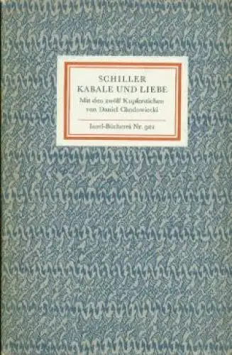 Insel-Bücherei 922, Kabale und Liebe, Schiller. 1971, Insel-Verlag