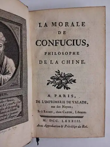 Buch: La morale de Confucius, Philosophe de la Chine, Confucius, 1783, de Valade