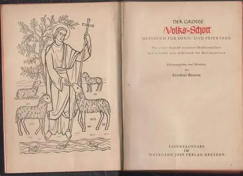 Buch: Der große Volks-Schott - Messbuch für Sonn- und Feiertage, Kögler, 1951