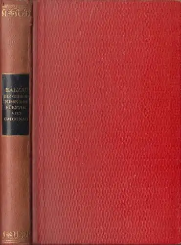 Buch: Die Geheimnisse des Fürsten von Cadignan, Balzac, Ernst Rowohlt, Halbleder