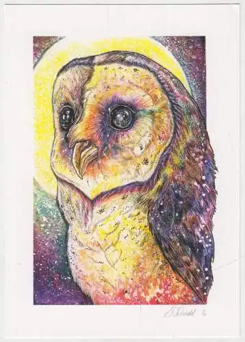 Kunstdruck: Artprint Space Owl / Weltraum Eule - sezzadactyl, Sarah Donald, 2016