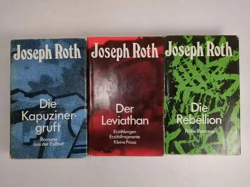 3 Bücher Joseph Roth: Die Rebellion / Der Leviathan / Die Kapuzinergruft, Aufbau