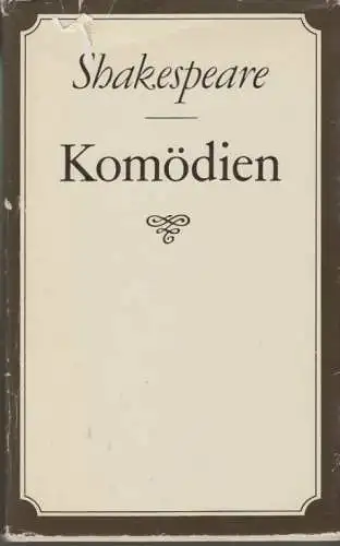 Buch: Komödien, Shakespeare, William. 1988, Verlag Neues Leben, gebraucht, gut