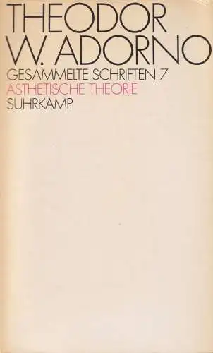 Buch: Ästhetische Theorie, Adorno, Theodor W., 1970, Suhrkamp, gebraucht, gut