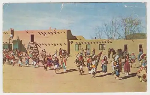 AK The Colorful Comanche Dance, Air Mail, gelaufen, Luftpost, Native American