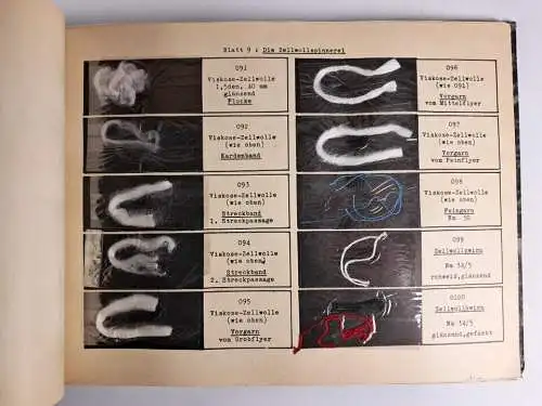 Buch  /Album: Rohmaterialien, Die Verspinnung der Faserstoffe, mit Proben