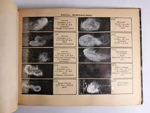 Buch  /Album: Rohmaterialien, Die Verspinnung der Faserstoffe, mit Proben