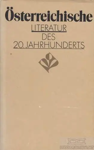 Buch: Österreichische Literatur des 20. Jahrhunderts, Prosche, H. u. a. 1988