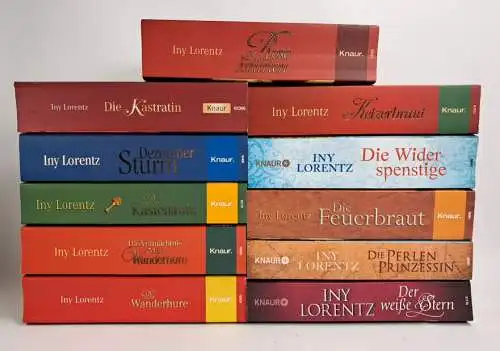 11 Bücher Iny Lorentz: Feuerbraut, Perlenprinzessin, Widerspenstige, Stern ...