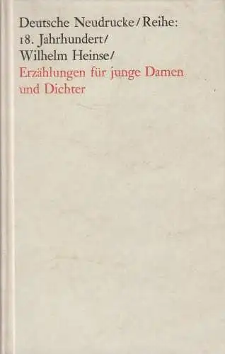 Buch: Erzählungen für junge Damen und Dichter, Wilhelm Heinse, 1966, Metzler