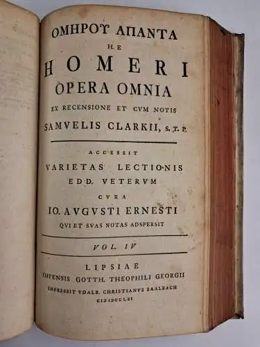 Buch: Homeru Hapanta h. e. Homeri opera omnia, 3, Homerus, 1760, G. Th. Georgi