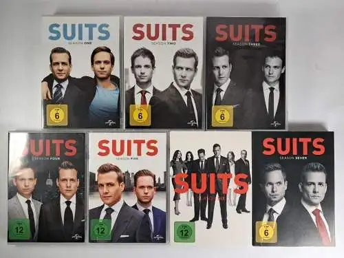 DVD: Suits. Staffel 1-7, Meghan Markle, Patrick J. Adams, Gabriel Macht, 7 Boxen