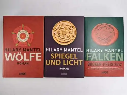 3 Bücher Hilary Mantel: Wölfe / Spiegel und Licht / Falken. Dumont, Romane