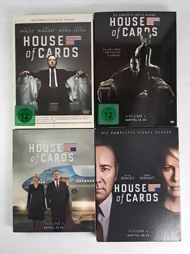 DVD: House of Cards. Staffel 1-4, Kevin Spacey, Robin Wright, Serie, 4 Boxen