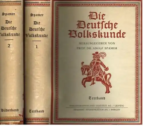 Buch: Die Deutsche Volkskunde, Spamer, Adolf. 2 Bände, 1934 ff, gebraucht, gut