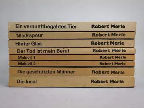 8 Bücher Robert Merle, Aufbau, Tier, Madrapour, Glas, Tod, Malevil, Männer, Inse