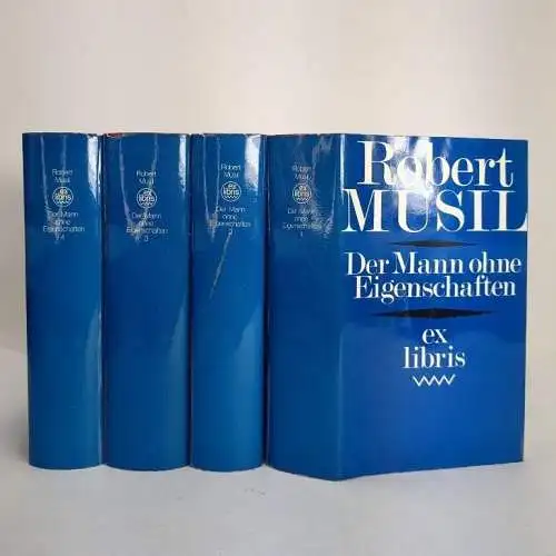 Buch: Der Mann ohne Eigenschaften, Musil, Robert. 4 Bände, ex libris, 1980