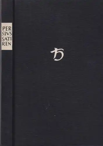 Buch: Die Satiren des Persius, Persius, 1950, Ernst Heimeran, gebraucht, gut