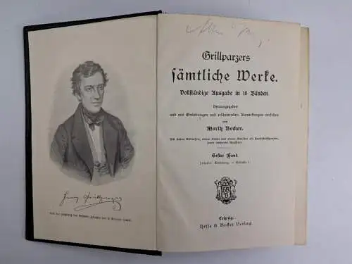 Buch: Grillparzers sämtliche Werke, 16 in 4 Bände, Max Hesses Verlag, um 1900