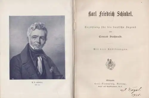 Buch: Karl Friedrich Schinkel, Conrad Buchwald, ca. 1920, Verlag Carl Flemming