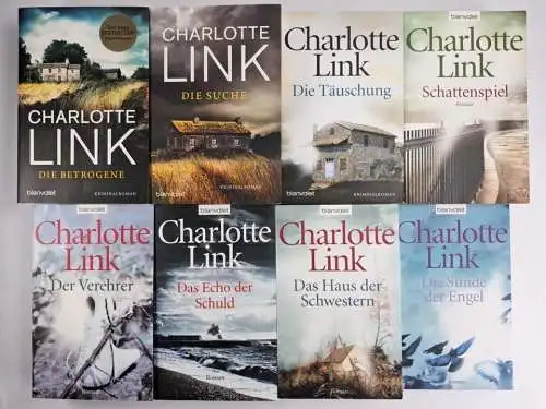 8 Bücher Charlotte Link: Die Suche, Sünde der Engel, Schattenspiel, Täuschung...