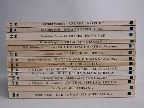 14 Bücher Sammlung Metzler Realienbücher für Germanisten, Literaturgeschichte