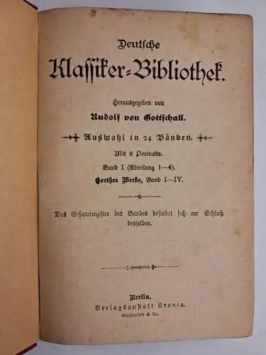 Buch: Deutsche Klassiker-Bibliothek, Rudolf von Gottschall, Urania, 5 Bände