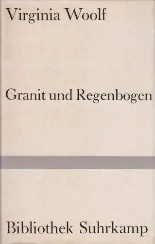 Buch: Granit und Regenbogen, Essays, Virginia Woolfe, 1960, Bibliothek Suhrkamp