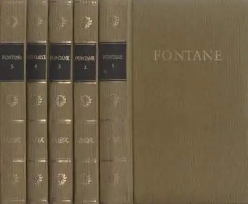 Buch: Fontanes Werke in fünf Bänden, Fontane, Theodor. 5 Bände, 1975