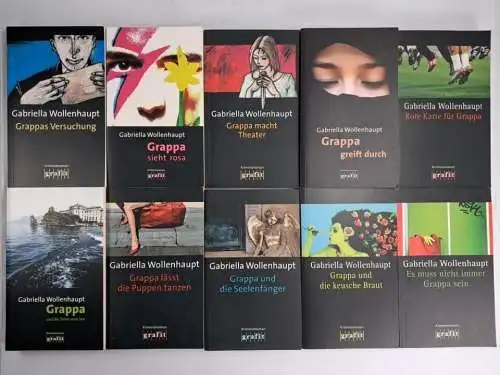 10 Bücher Grappa, Gabrielle Wollenhaupt, Krimi, Grafit, Konvolut, Sammlung