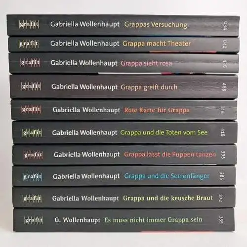 10 Bücher Grappa, Gabrielle Wollenhaupt, Krimi, Grafit, Konvolut, Sammlung