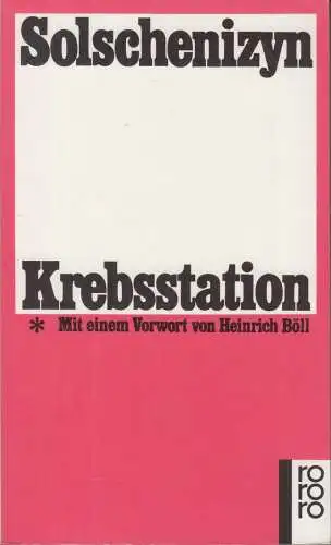 Buch: Krebsstation, Solschenizyn, Alexander. Rororo, 1996, gebraucht, gut