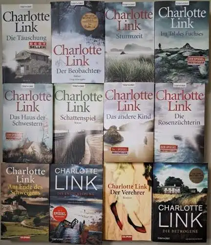 12 Bücher Charlotte Link: Entscheidung, Täuschung, Sturmzeit, Rosenzüchterin ...