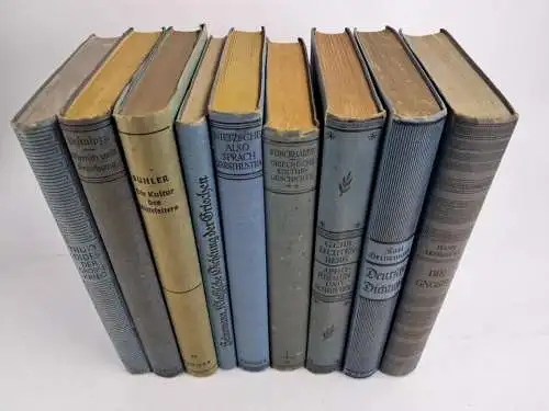 9 Bücher Kröners Taschenausgabe, Alfred Kröner Verlag, 1930er Jahre, 9 Bände