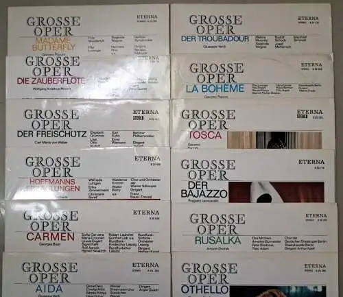 20 x Große Oper 12" LP, Eterna, Offenbach, Puccini, Weber, Mozart, Verdi, Bizet