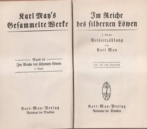 Buch: Im Reiche des silbernen Löwen I. Band, Karl May, Gesammelte Werke, 1897