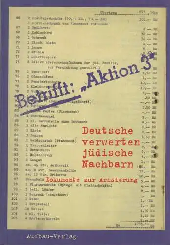 Buch: Betrifft: Aktion 3, Wolfgang Dreßen, 1998, Aufbau, mit Dokumenten