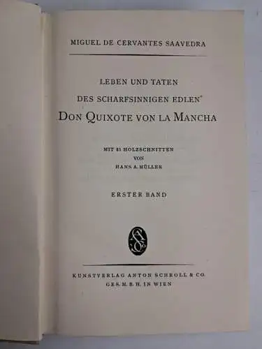 Buch: Don Quixote, Cervantes Saavedra, Miguel de. 3 Bände, 1923, Schroll